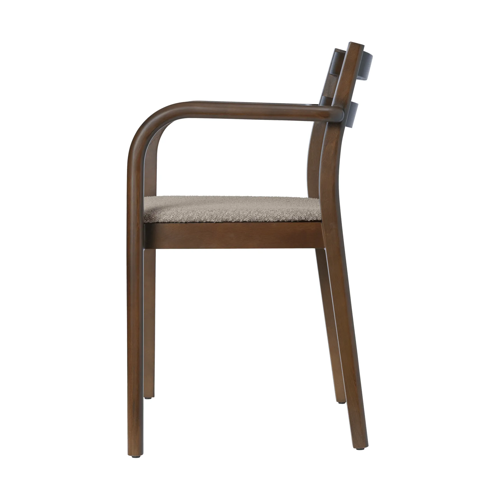 Boda armstol, Polstret sæde rugged bouclé, dark stained-natural Ferm Living
