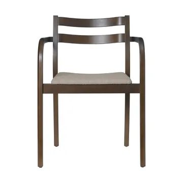 Boda armstol - Polstret sæde soft bouclé, dark stained beech-natural - Ferm Living