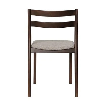 Boda stol - Polstret sæde rugged bouclé, mørkbejset eg-natural - Ferm Living