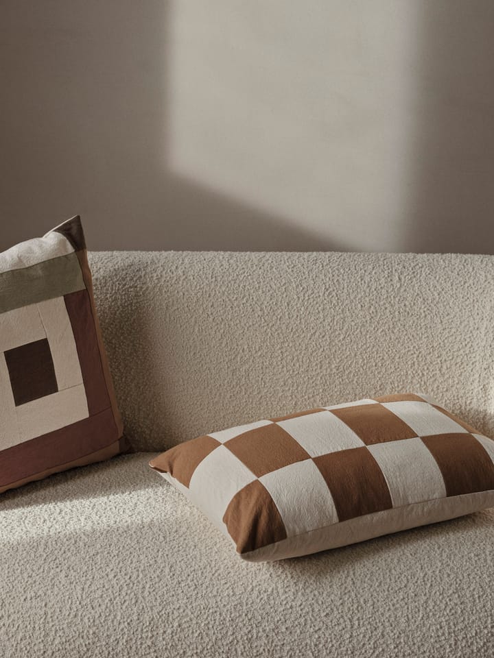 Border patchwork pudebetræk 50x50 cm, Dark sage-red brown Ferm Living