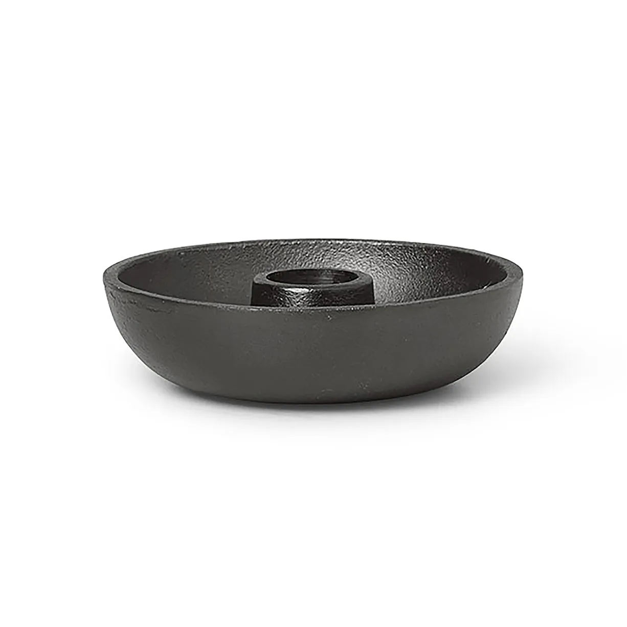 Bowl lysestage Ø10 cm, Sværtet aluminium  Ferm Living