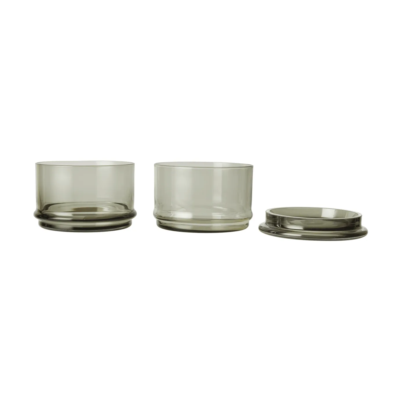 Boya stabelbare beholdere, 2 dele, smoked grey Ferm Living