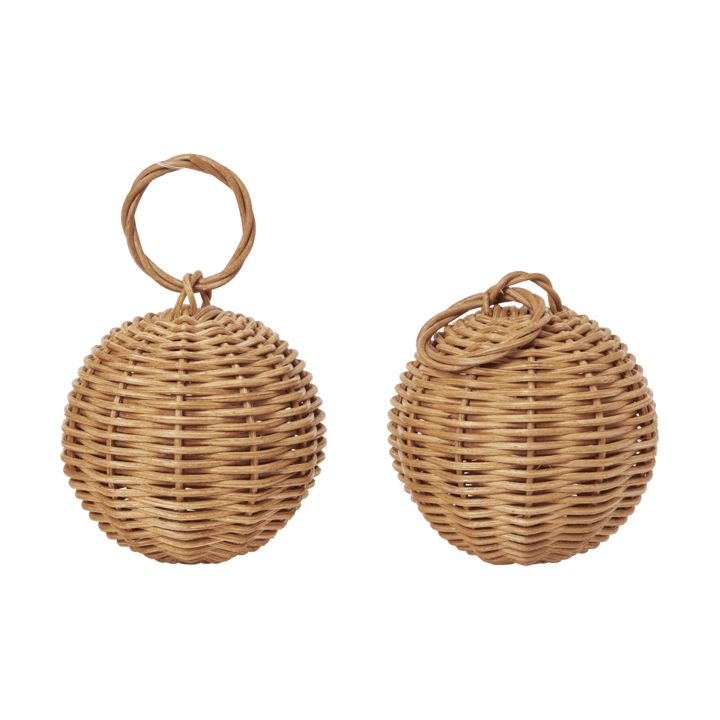 Braided baubles juleophæng Ø8 cm 2 stk. - Natural - Ferm Living