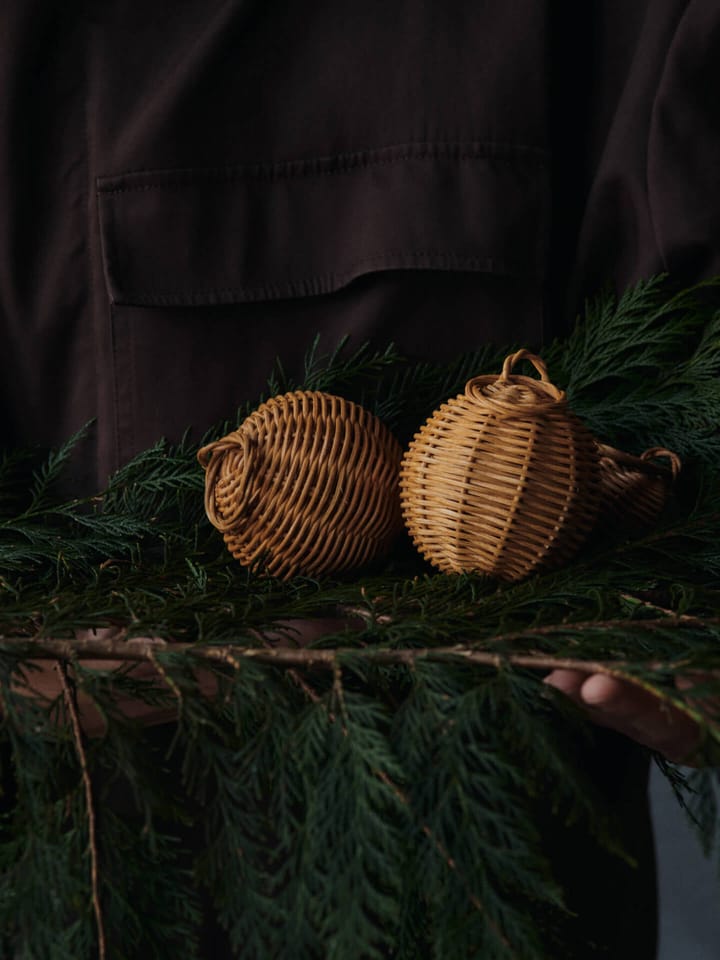 Braided baubles juleophæng Ø8 cm 2 stk., Natural Ferm Living