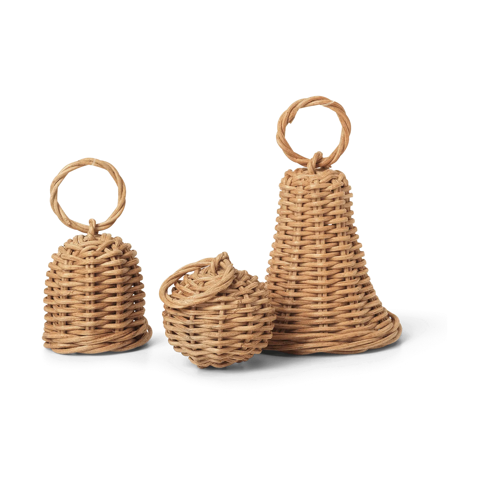 Braided Bell Baubles juleophæng 3-pak, Natural Ferm Living