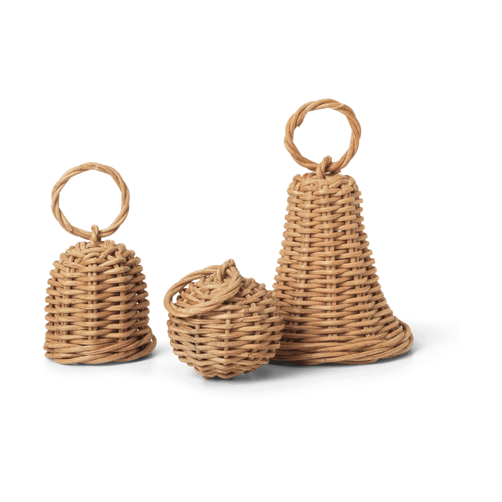 Braided Bell Baubles juleophæng 3-pak - Natural - Ferm Living