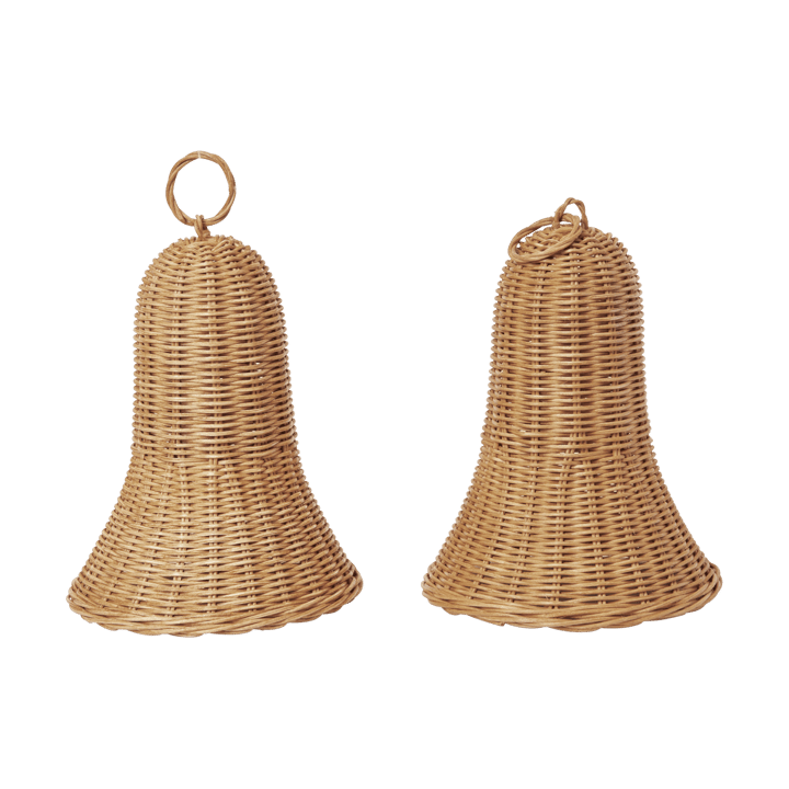 Braided bells juleophæng 20 cm 2-pak - Natural - Ferm Living