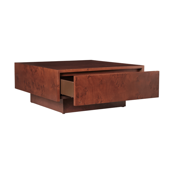 Burl storage sofabord 70x70 cm, Dark stained burl Ferm Living