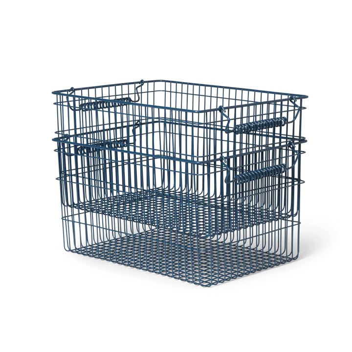Cala stabelbar kurv 2-pak - Dark blue, 36,2x26,2x20,2 cm - Ferm Living