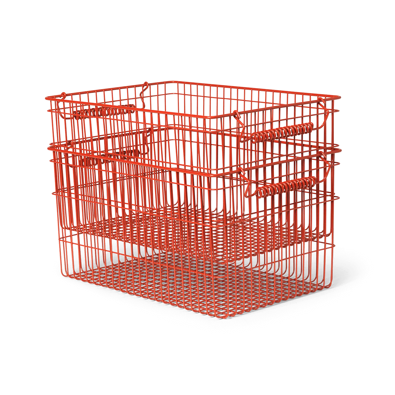 Cala stabelbar kurv 2-pak, Poppy red, 36,2x26,2x20,2 cm Ferm Living