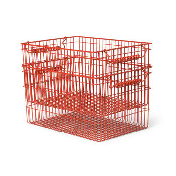 Cala stabelbar kurv 2-pak - Poppy red, 36,2x26,2x20,2 cm - Ferm Living