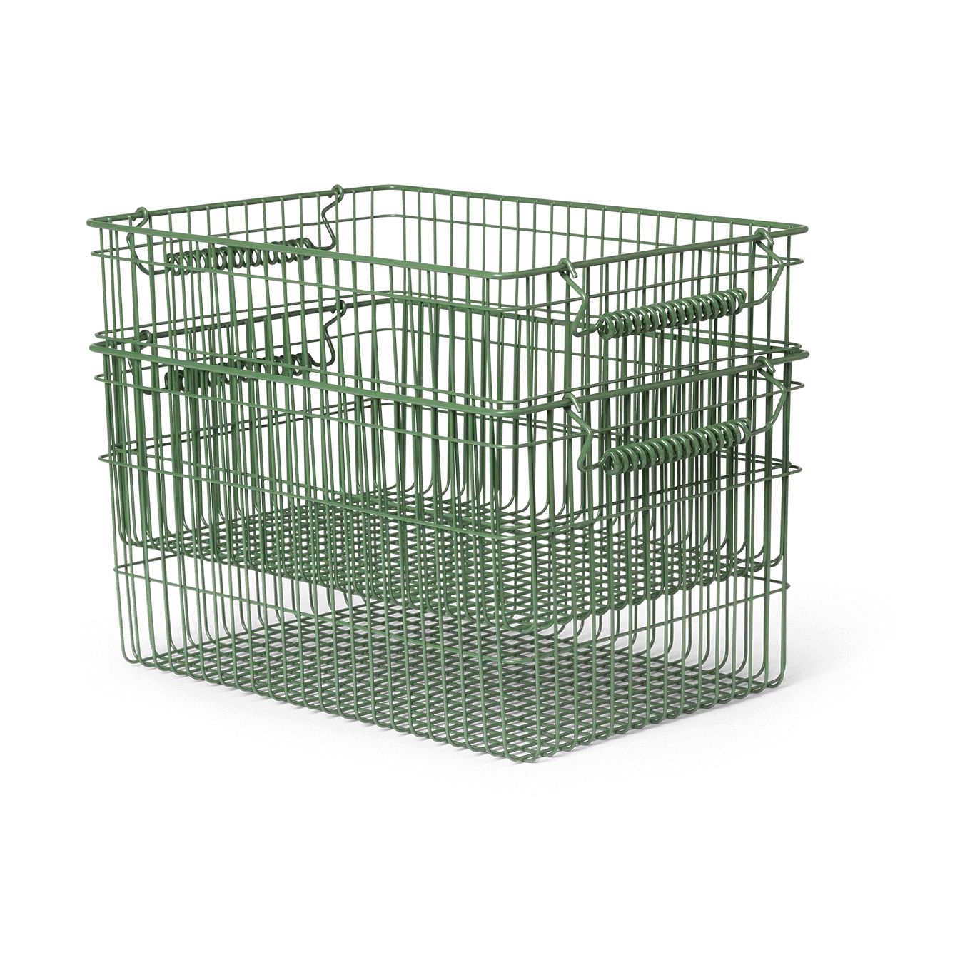 Cala stabelbar kurv 2-pak, Verdant green, 36,2x26,2x20,2 cm Ferm Living