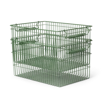 Cala stabelbar kurv 2-pak - Verdant green, 36,2x26,2x20,2 cm - Ferm Living