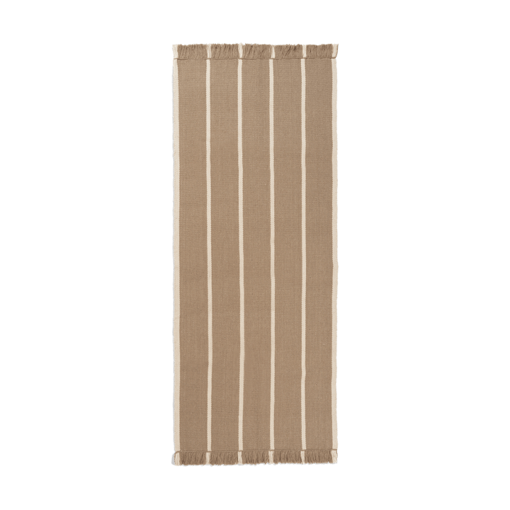 Calm kelim entrétæppe - Dark Sand, Off-white, 80x200 cm - Ferm Living