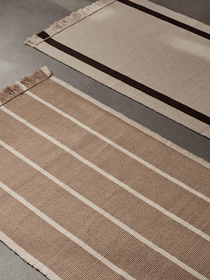 Calm kelim entrétæppe, Dark Sand, Off-white, 80x200 cm Ferm Living