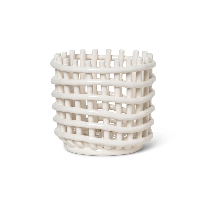 Ceramic flettet kurv Ø16 cm - Offwhite - Ferm Living