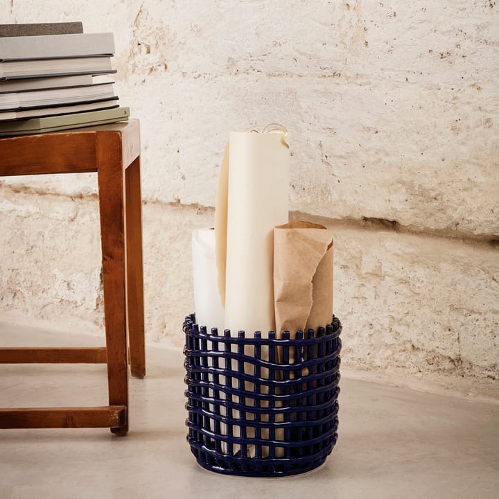 Ceramic flettet kurv Ø23,5 cm, Blå Ferm Living