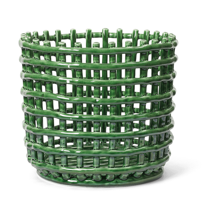 Ceramic flettet kurv Ø23,5 cm - Emerald Green - Ferm Living