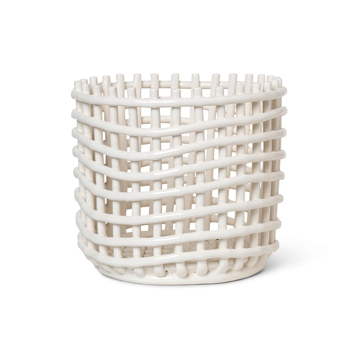 Ceramic flettet kurv Ø23,5 cm - Offwhite - Ferm Living
