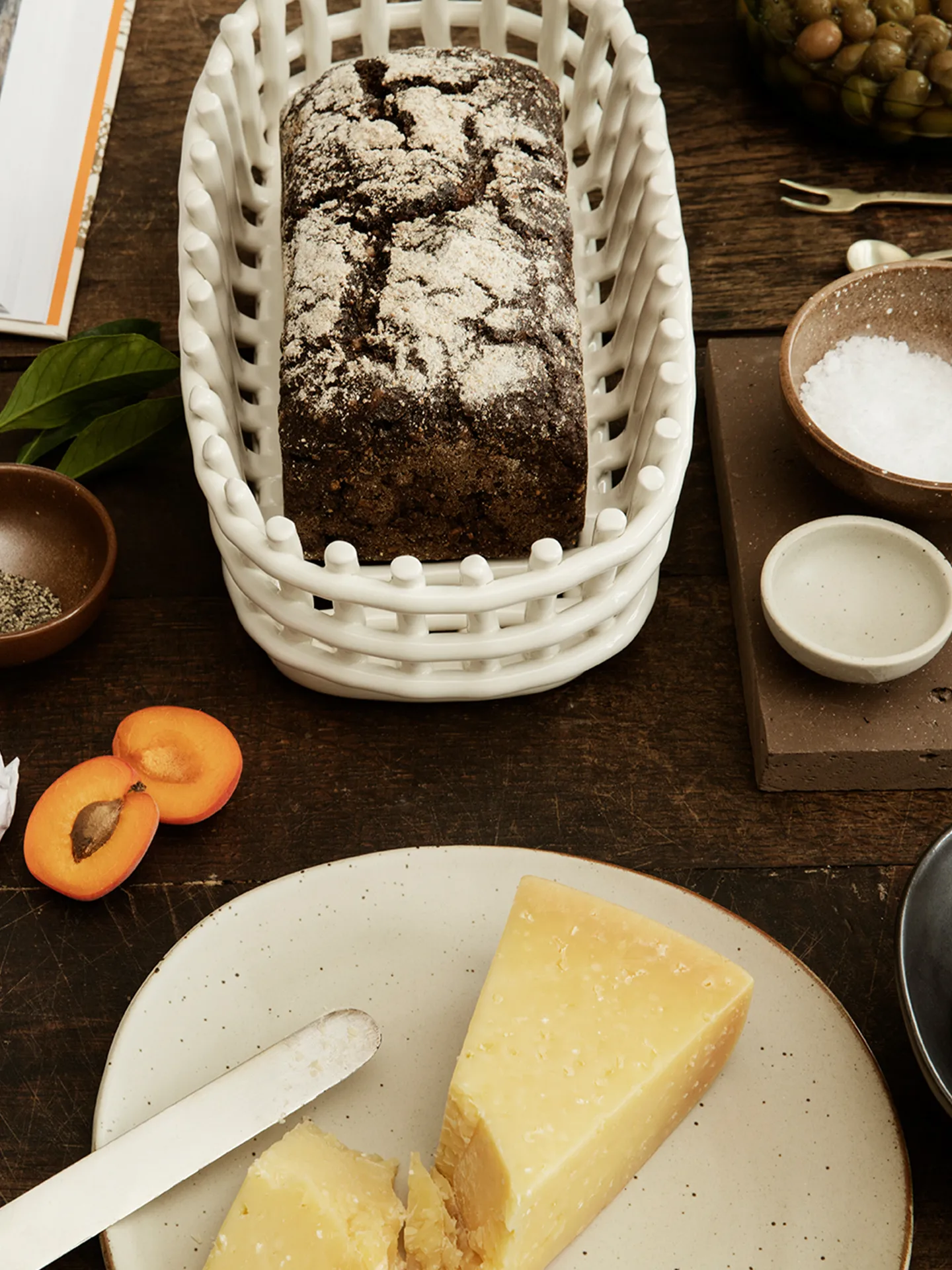 Ceramic flettet kurv oval 15x30 cm, Offwhite Ferm Living