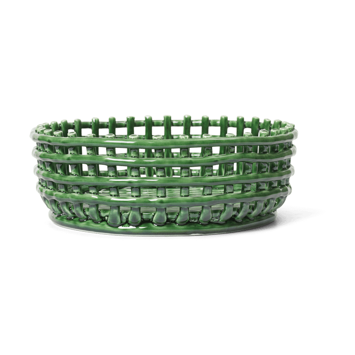 Ceramic flettet skål - Emerald Green - Ferm Living