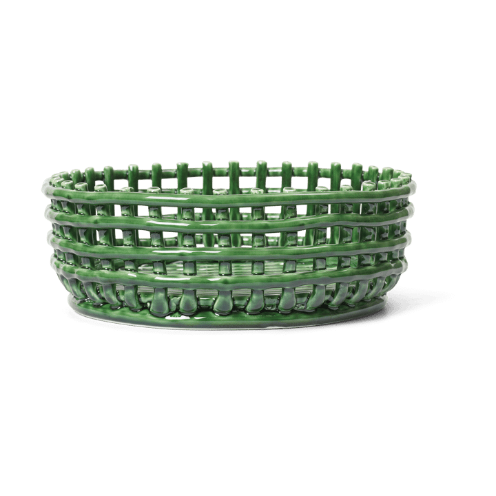 Ceramic flettet skål - Emerald Green - Ferm LIVING