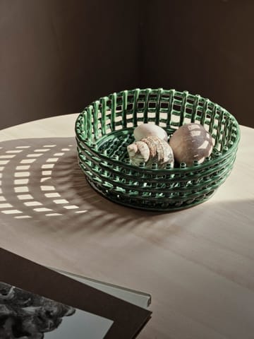 Ceramic flettet skål - Emerald Green - Ferm Living