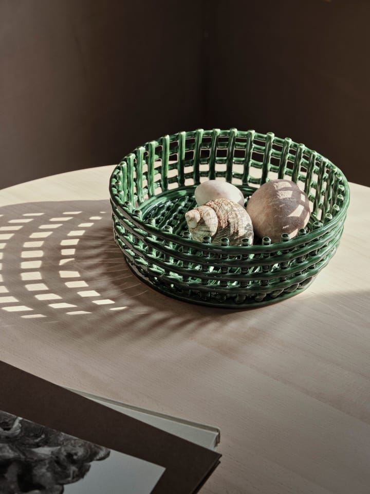 Ceramic flettet skål, Emerald Green Ferm Living