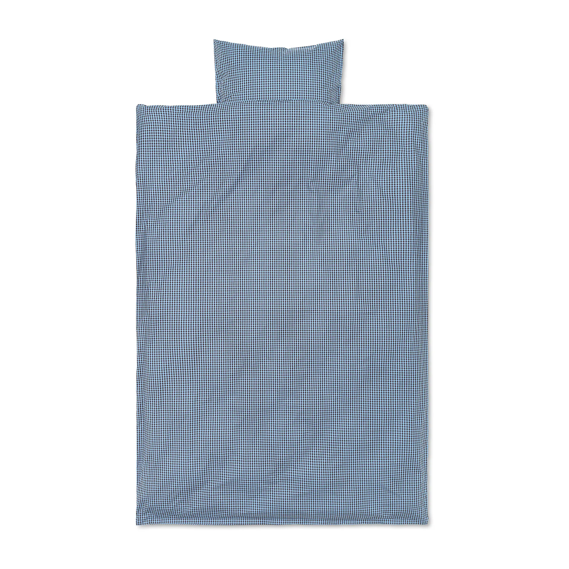 Check sengesæt 140x200 cm, Faded blue/Choco Ferm Living