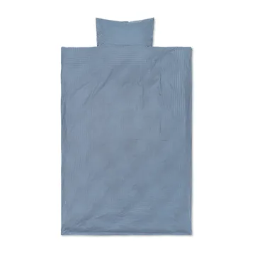 Check sengesæt 140x200 cm - Faded blue/Choco - Ferm Living