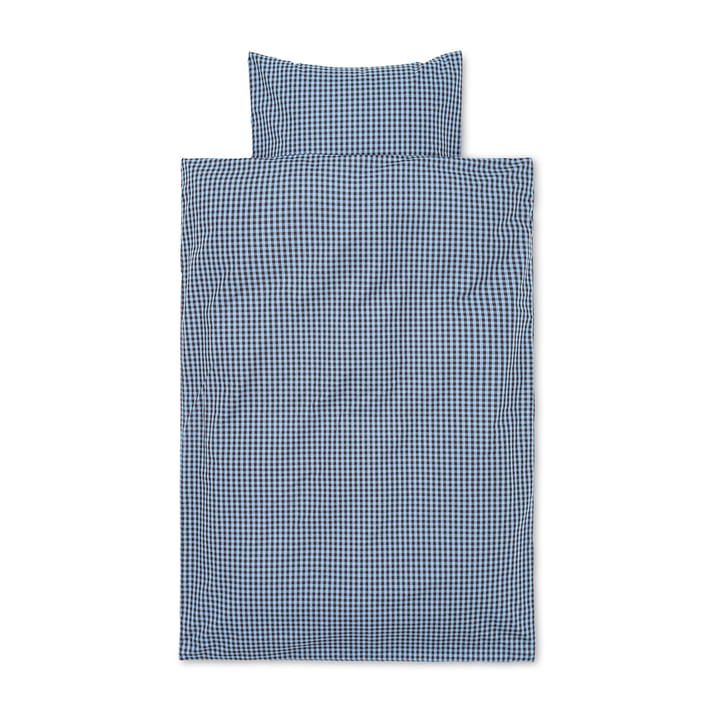 Check sengesæt baby 70x100 cm - Faded blue/Choco - Ferm Living