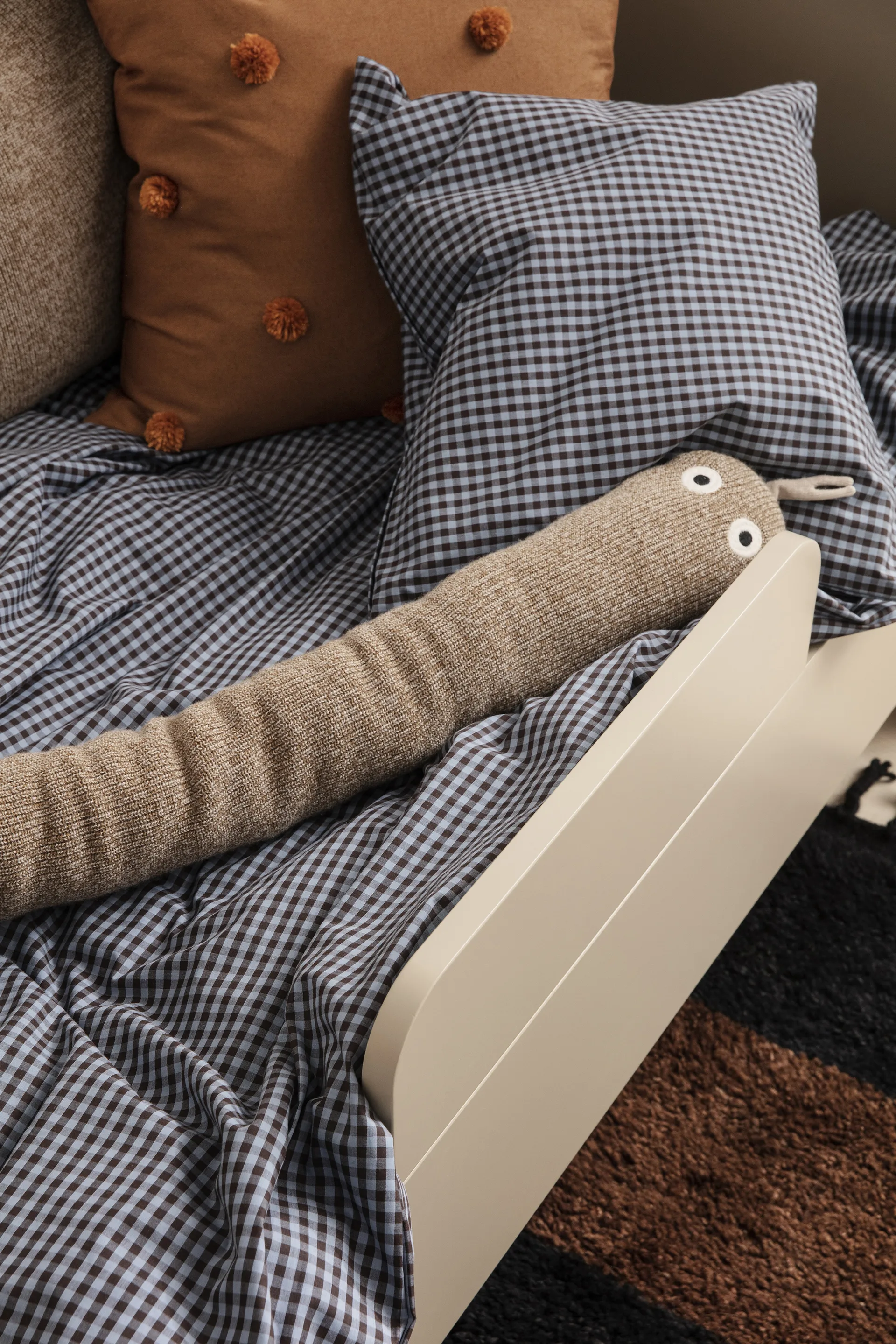 Check sengesæt baby 70x100 cm, Faded blue/Choco Ferm Living