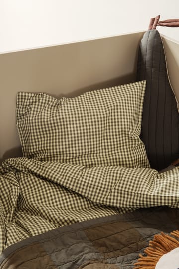 Check sengesæt baby 70x100 cm - Lemon/Olive - Ferm Living