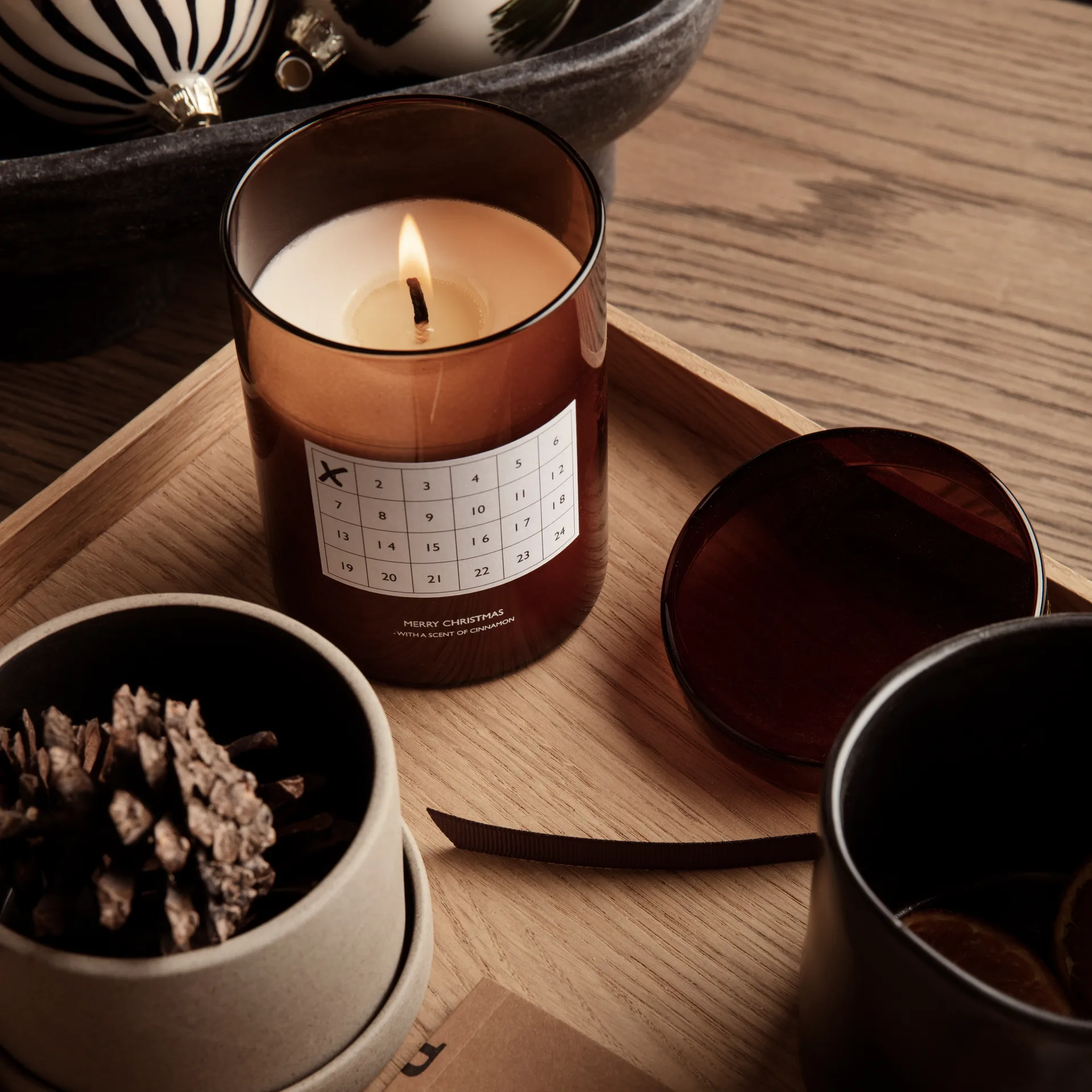 Christmas Calendar duftlys, Rødbrun Ferm Living