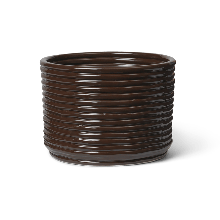 Corduroy blomsterkrukke Ø20x15 cm - Carob Brown - Ferm Living