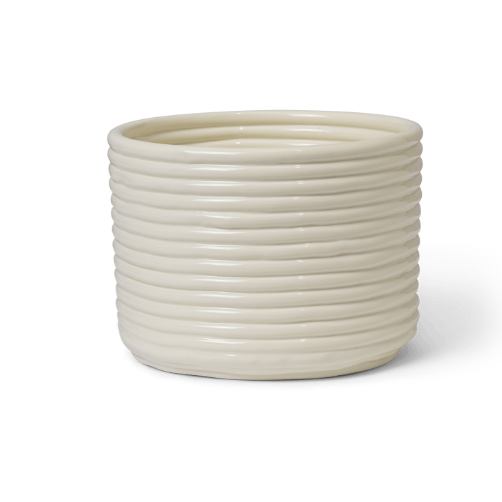 Corduroy blomsterkrukke Ø20x15 cm - Off white - Ferm Living
