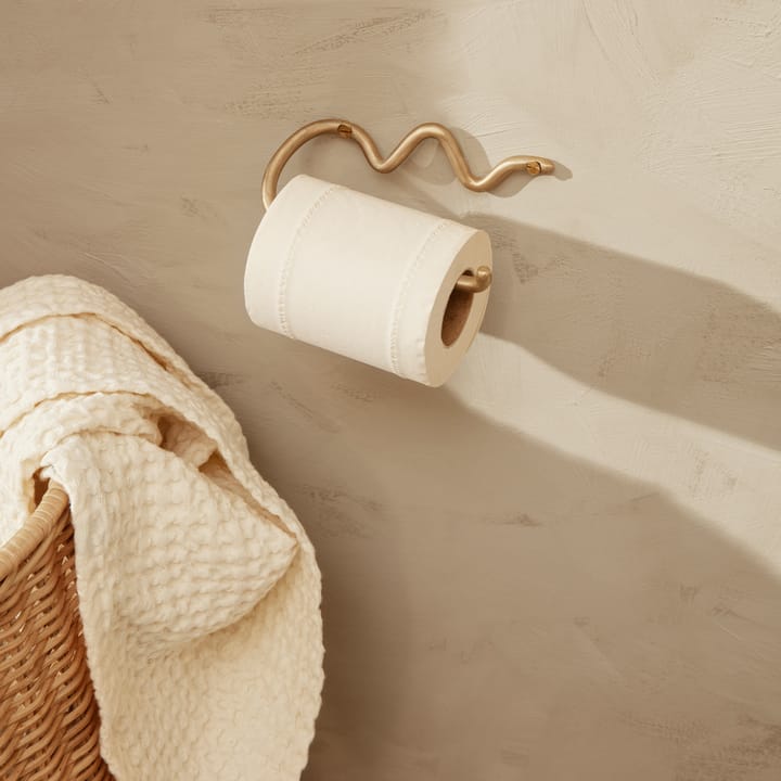 Curvature toiletrulleholder, Messing Ferm Living