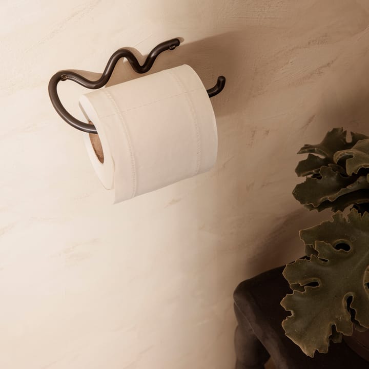 Curvature toiletrulleholder - Sort messing - ferm LIVING