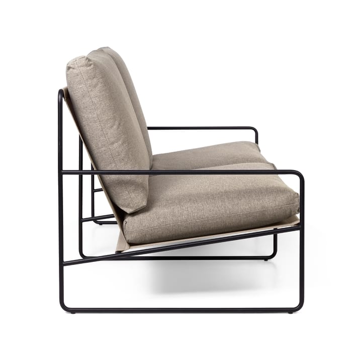 Desert 2-pers. sofa, stof dark sand, sort stel Ferm Living