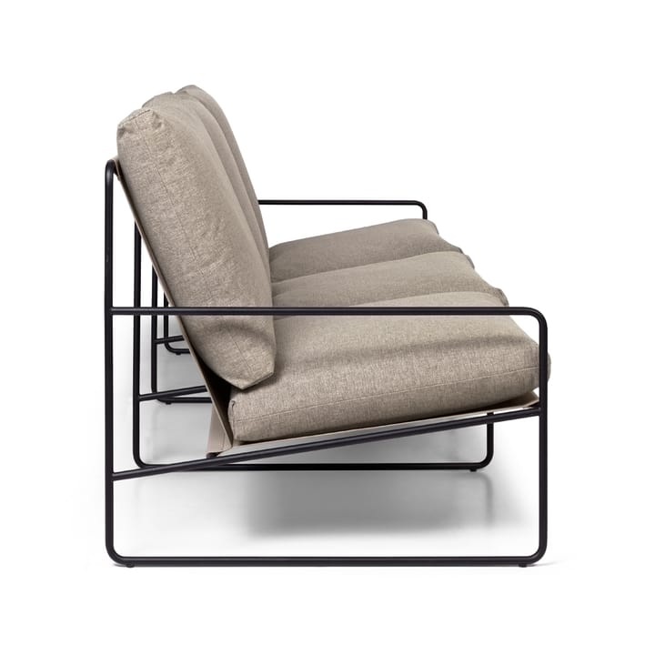 Desert 3-pers. sofa, stof dark sand, sort stel Ferm Living