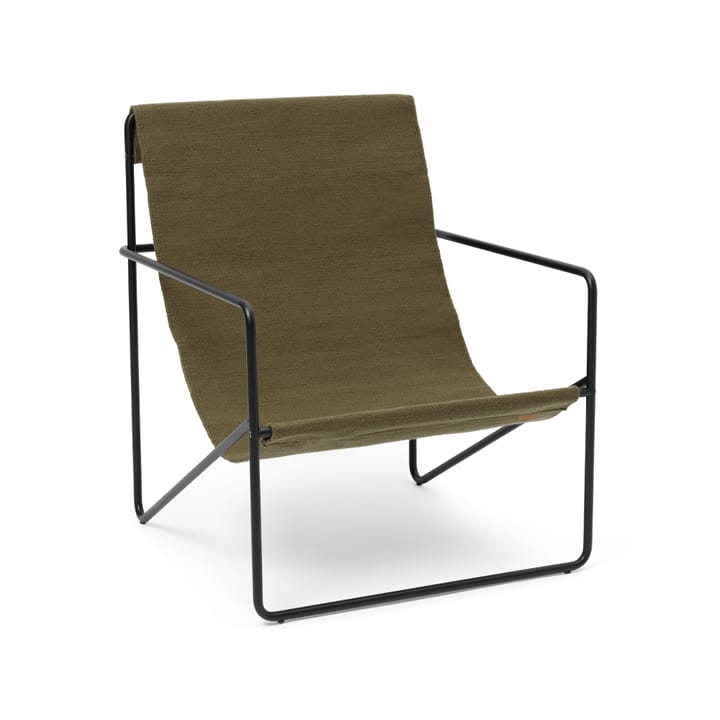 Desert loungelænestol - olive, sort stel - Ferm Living