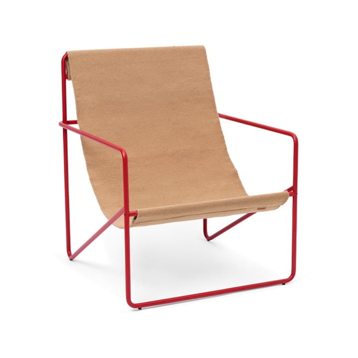 Desert loungelænestol, sand, poppy red stel Ferm Living