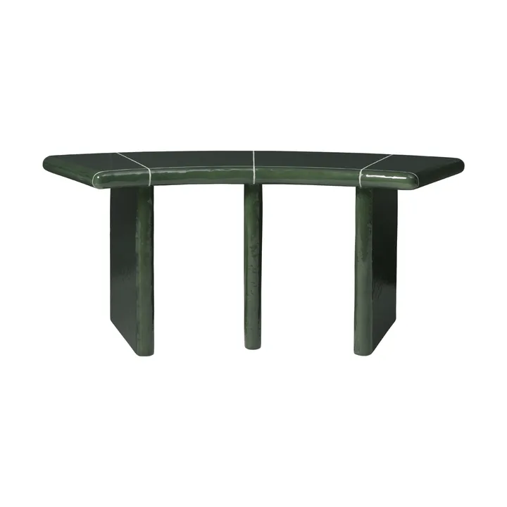 Deya curved siddebænk - Dark green, 110x40x45,5 cm - Ferm Living