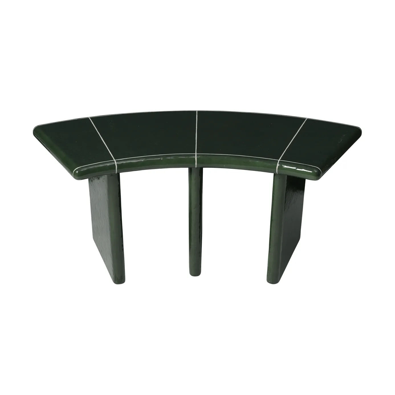 Deya curved siddebænk, Dark green, 110x40x45,5 cm Ferm Living