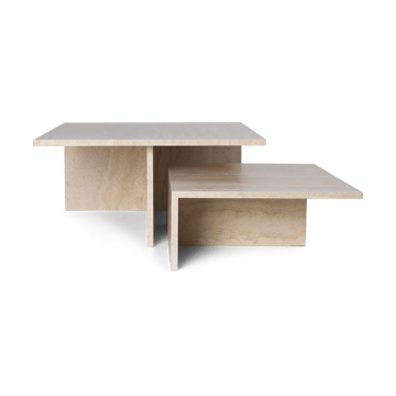 Distinct Grande Duo sofabord 133x70x35 cm - Travertine - Ferm Living