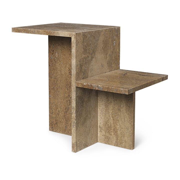 Distinct sidebord kalksten 59,5x35x50 cm - Dark Brown Travertine - Ferm Living