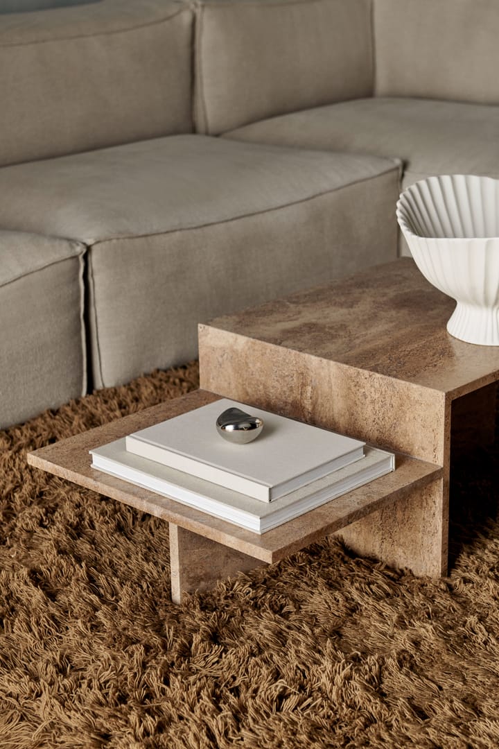 Distinct sofabord, Dark Brown Travertine Ferm Living