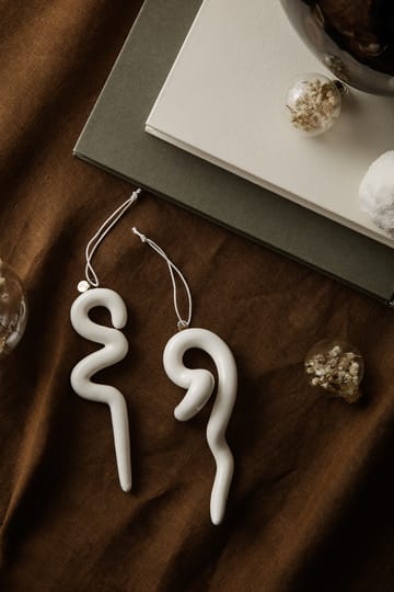 Doodle juleophæng 14,5 cm 2-pak - Offwhite - Ferm Living