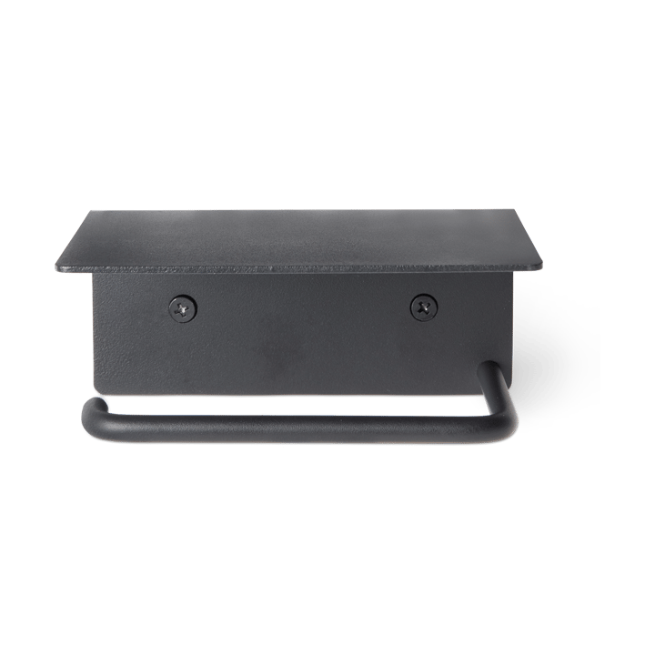 Dora toiletrulleholder med hylde - Black - Ferm Living