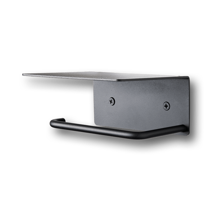 Dora toiletrulleholder med hylde, Black Ferm Living